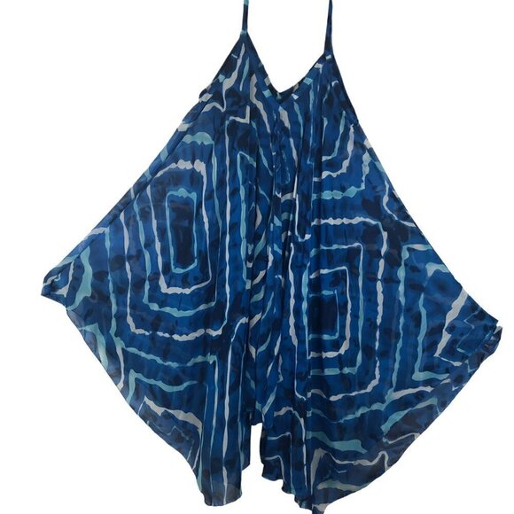 Ashley Stewart Blue Print Midi Dress Plus Size 18/20 - Picture 3 of 5